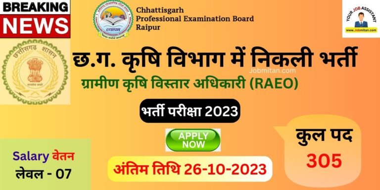 CG Vyapam RAEO Recruitment 2023