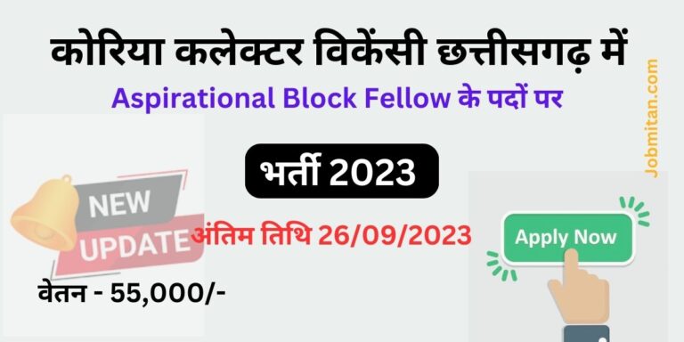 Aspirational Block Fellow Koriya Recruitment 2023